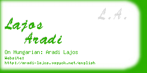 lajos aradi business card